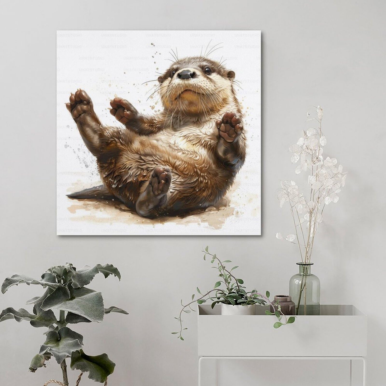 ウッドバーニング ラッコ アートパネル Amazon.co.jp: ラッコの動物ポスター ポスター装飾絵画キャンバス壁